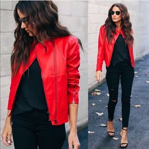 Vici ‘Going Far’ Pocketed Red Moto Jacket
